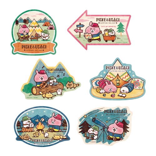 カナヘイの小動物 トラベルステッカー ピスケとうさぎのキャンピングホリデイ 4 エンスカイショップ