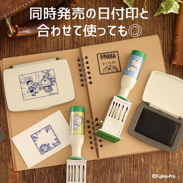 【18％OFF】 藤子・F・不二雄 生誕90周年記念 スタンプ台 ドラえもん 中型/藍 その他